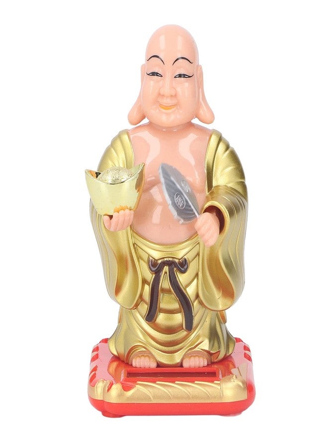 Sunicon Standing Maitreya Buddha Solar Ornaments, Light Energy Sensing Automatically Wave Hand Nod Head Car Dashboard Ornament Home Wealth Health Lucky Ornaments - Image 3